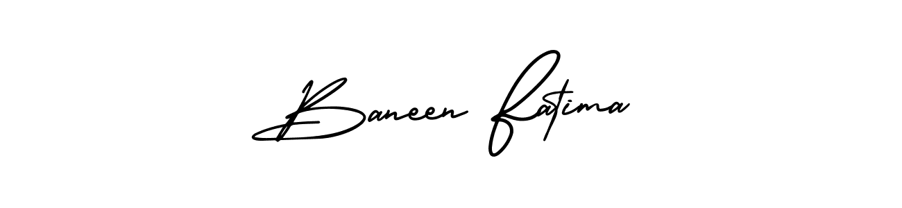 You should practise on your own different ways (AmerikaSignatureDemo-Regular) to write your name (Baneen Fatima) in signature. don't let someone else do it for you. Baneen Fatima signature style 3 images and pictures png