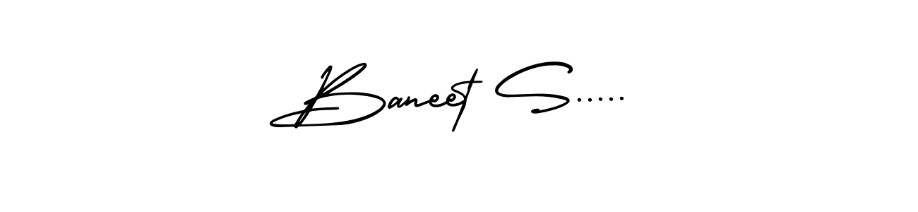 Similarly AmerikaSignatureDemo-Regular is the best handwritten signature design. Signature creator online .You can use it as an online autograph creator for name Baneet S...... Baneet S..... signature style 3 images and pictures png