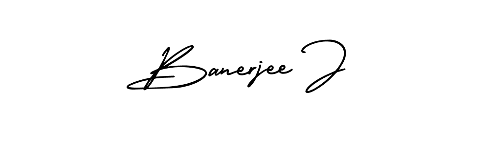 Banerjee J stylish signature style. Best Handwritten Sign (AmerikaSignatureDemo-Regular) for my name. Handwritten Signature Collection Ideas for my name Banerjee J. Banerjee J signature style 3 images and pictures png