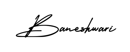 A sleek calligraphic signature for name Baneshwari utilizing AmerikaSignatureDemo-Regular styling. Great for adding personal signatures to photos and art. Baneshwari signature style 3 images and pictures png