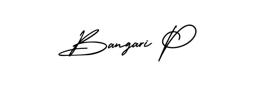 How to make Bangari P name signature. Use AmerikaSignatureDemo-Regular style for creating short signs online. This is the latest handwritten sign. Bangari P signature style 3 images and pictures png