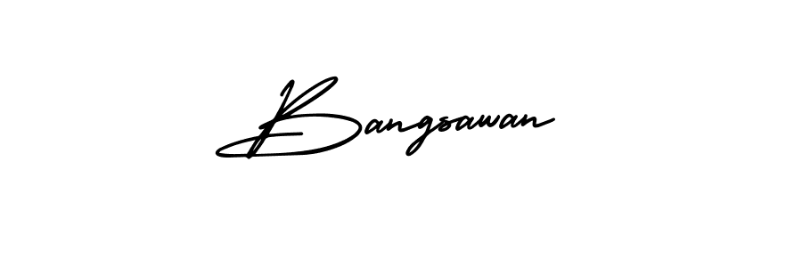 Make a beautiful signature design for name Bangsawan. With this signature (AmerikaSignatureDemo-Regular) style, you can create a handwritten signature for free. Bangsawan signature style 3 images and pictures png