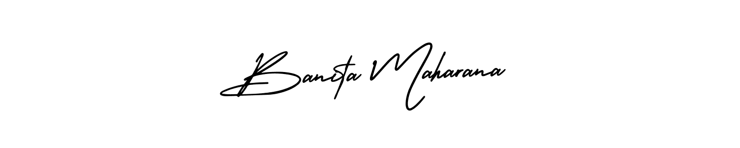 How to make Banita Maharana signature? AmerikaSignatureDemo-Regular is a professional autograph style. Create handwritten signature for Banita Maharana name. Banita Maharana signature style 3 images and pictures png