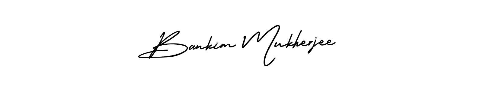 You should practise on your own different ways (AmerikaSignatureDemo-Regular) to write your name (Bankim Mukherjee) in signature. don't let someone else do it for you. Bankim Mukherjee signature style 3 images and pictures png