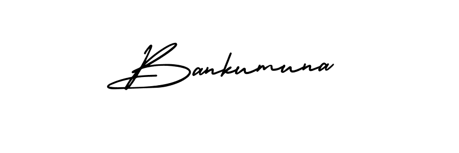 Design your own signature with our free online signature maker. With this signature software, you can create a handwritten (AmerikaSignatureDemo-Regular) signature for name Bankumuna. Bankumuna signature style 3 images and pictures png