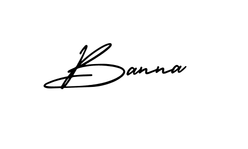 Use a signature maker to create a handwritten signature online. With this signature software, you can design (AmerikaSignatureDemo-Regular) your own signature for name Banna. Banna signature style 3 images and pictures png