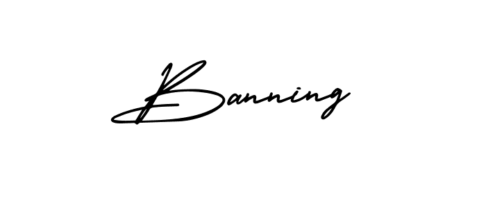 You should practise on your own different ways (AmerikaSignatureDemo-Regular) to write your name (Banning) in signature. don't let someone else do it for you. Banning signature style 3 images and pictures png