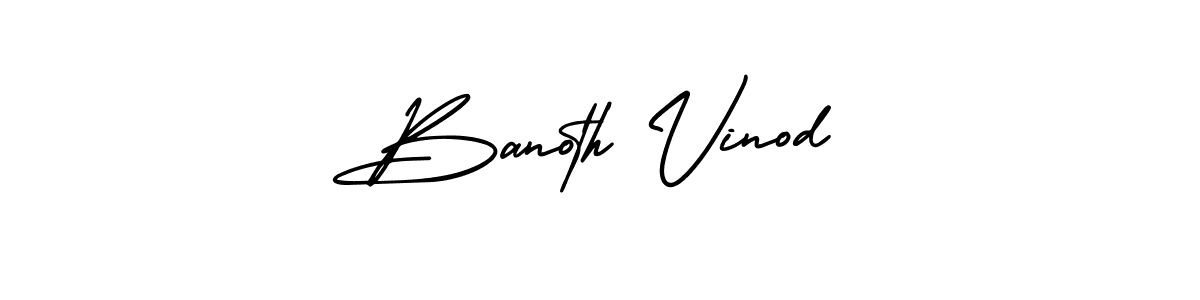 It looks lik you need a new signature style for name Banoth Vinod. Design unique handwritten (AmerikaSignatureDemo-Regular) signature with our free signature maker in just a few clicks. Banoth Vinod signature style 3 images and pictures png