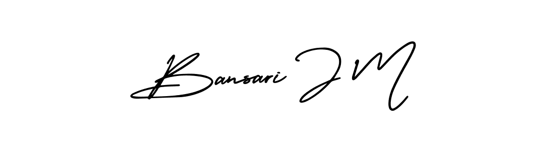 How to make Bansari J M name signature. Use AmerikaSignatureDemo-Regular style for creating short signs online. This is the latest handwritten sign. Bansari J M signature style 3 images and pictures png