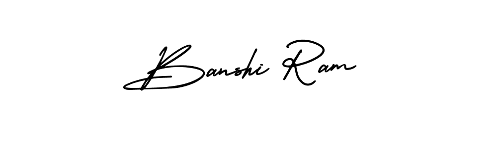 You should practise on your own different ways (AmerikaSignatureDemo-Regular) to write your name (Banshi Ram) in signature. don't let someone else do it for you. Banshi Ram signature style 3 images and pictures png