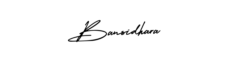 You should practise on your own different ways (AmerikaSignatureDemo-Regular) to write your name (Bansidhara) in signature. don't let someone else do it for you. Bansidhara signature style 3 images and pictures png