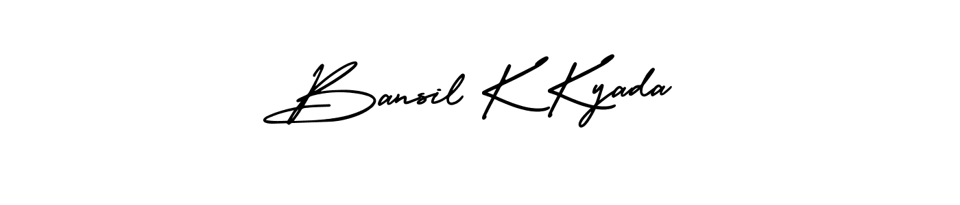 You can use this online signature creator to create a handwritten signature for the name Bansil K Kyada. This is the best online autograph maker. Bansil K Kyada signature style 3 images and pictures png