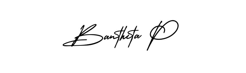 How to make Banthita P signature? AmerikaSignatureDemo-Regular is a professional autograph style. Create handwritten signature for Banthita P name. Banthita P signature style 3 images and pictures png