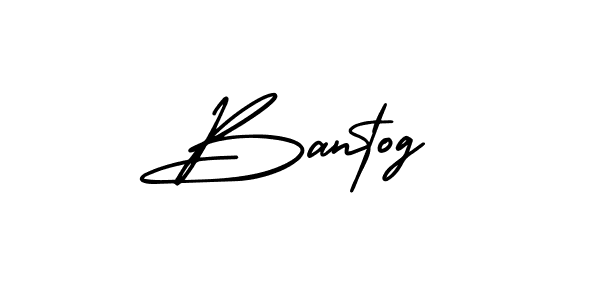 The best way (AmerikaSignatureDemo-Regular) to make a short signature is to pick only two or three words in your name. The name Bantog include a total of six letters. For converting this name. Bantog signature style 3 images and pictures png