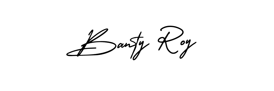 AmerikaSignatureDemo-Regular is a professional signature style that is perfect for those who want to add a touch of class to their signature. It is also a great choice for those who want to make their signature more unique. Get Banty Roy name to fancy signature for free. Banty Roy signature style 3 images and pictures png
