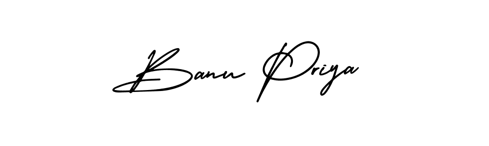 How to make Banu Priya signature? AmerikaSignatureDemo-Regular is a professional autograph style. Create handwritten signature for Banu Priya name. Banu Priya signature style 3 images and pictures png