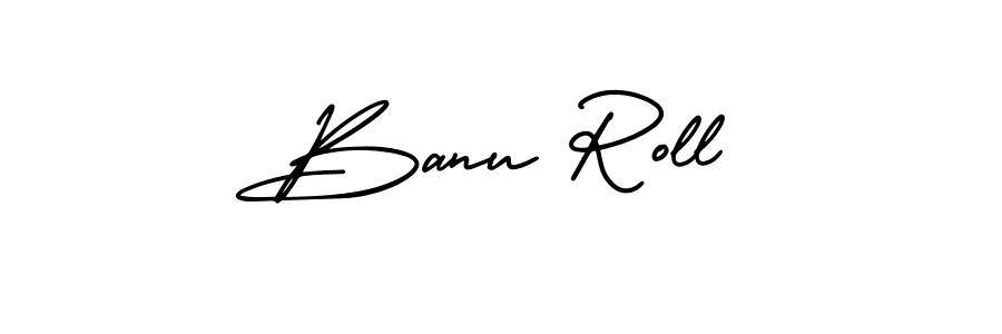 Use a signature maker to create a handwritten signature online. With this signature software, you can design (AmerikaSignatureDemo-Regular) your own signature for name Banu Roll. Banu Roll signature style 3 images and pictures png