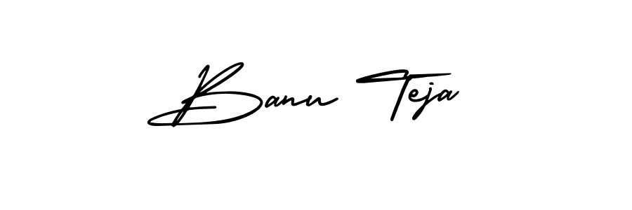 How to make Banu Teja name signature. Use AmerikaSignatureDemo-Regular style for creating short signs online. This is the latest handwritten sign. Banu Teja signature style 3 images and pictures png