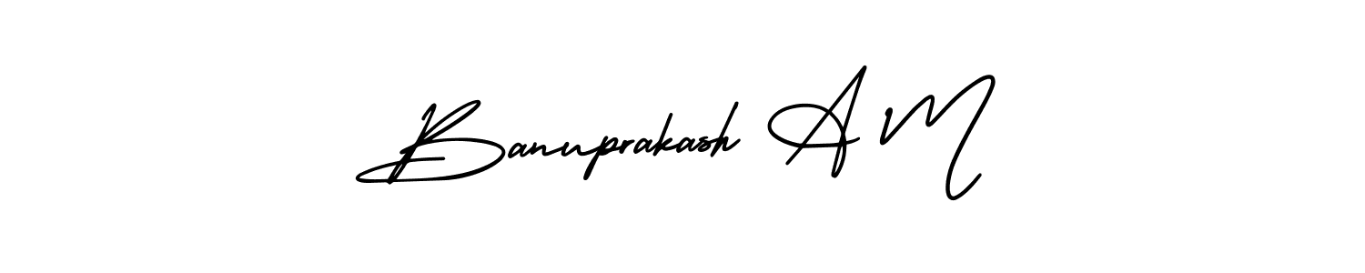 It looks lik you need a new signature style for name Banuprakash A M. Design unique handwritten (AmerikaSignatureDemo-Regular) signature with our free signature maker in just a few clicks. Banuprakash A M signature style 3 images and pictures png