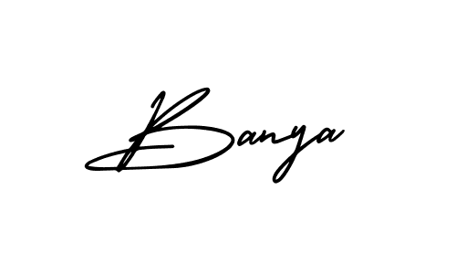 if you are searching for the best signature style for your name Banya. so please give up your signature search. here we have designed multiple signature styles  using AmerikaSignatureDemo-Regular. Banya signature style 3 images and pictures png