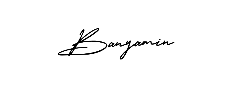 Make a beautiful signature design for name Banyamin. With this signature (AmerikaSignatureDemo-Regular) style, you can create a handwritten signature for free. Banyamin signature style 3 images and pictures png