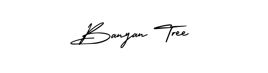 The best way (AmerikaSignatureDemo-Regular) to make a short signature is to pick only two or three words in your name. The name Banyan Tree include a total of six letters. For converting this name. Banyan Tree signature style 3 images and pictures png