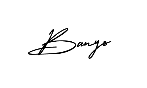 Design your own signature with our free online signature maker. With this signature software, you can create a handwritten (AmerikaSignatureDemo-Regular) signature for name Banys. Banys signature style 3 images and pictures png