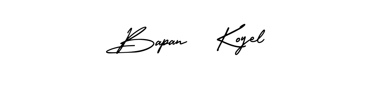 How to make Bapan   Koyel name signature. Use AmerikaSignatureDemo-Regular style for creating short signs online. This is the latest handwritten sign. Bapan   Koyel signature style 3 images and pictures png