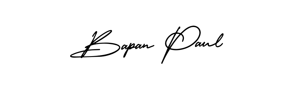 AmerikaSignatureDemo-Regular is a professional signature style that is perfect for those who want to add a touch of class to their signature. It is also a great choice for those who want to make their signature more unique. Get Bapan Paul name to fancy signature for free. Bapan Paul signature style 3 images and pictures png