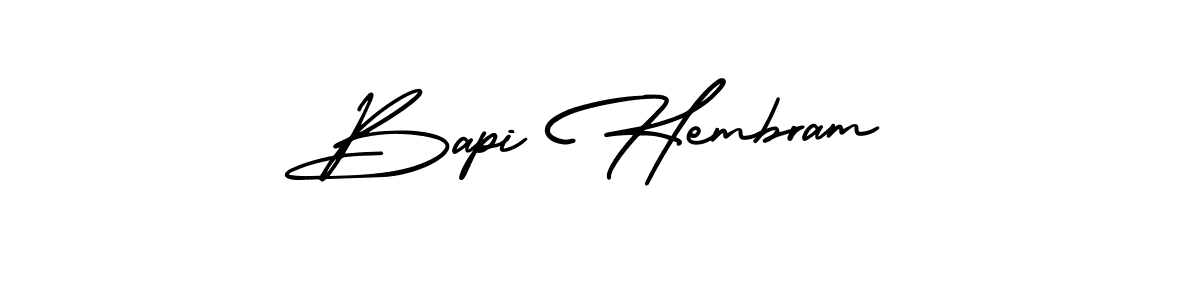 AmerikaSignatureDemo-Regular is a professional signature style that is perfect for those who want to add a touch of class to their signature. It is also a great choice for those who want to make their signature more unique. Get Bapi Hembram name to fancy signature for free. Bapi Hembram signature style 3 images and pictures png