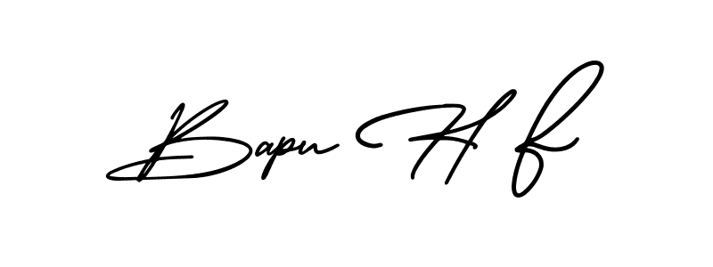 You should practise on your own different ways (AmerikaSignatureDemo-Regular) to write your name (Bapu H F) in signature. don't let someone else do it for you. Bapu H F signature style 3 images and pictures png