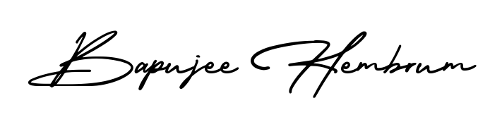Practice writing Bapujee Hembrum with the flow of AmerikaSignatureDemo-Regular lettering. A fantastic source of inspiration for developing your personal signature style. Bapujee Hembrum signature style 3 images and pictures png