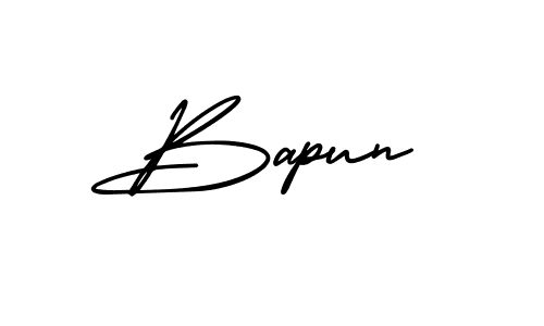 You should practise on your own different ways (AmerikaSignatureDemo-Regular) to write your name (Bapun) in signature. don't let someone else do it for you. Bapun signature style 3 images and pictures png