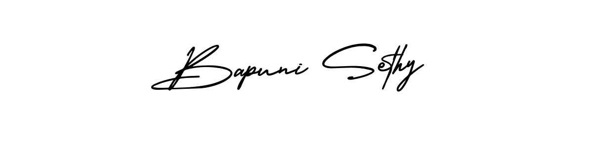 Bapuni Sethy stylish signature style. Best Handwritten Sign (AmerikaSignatureDemo-Regular) for my name. Handwritten Signature Collection Ideas for my name Bapuni Sethy. Bapuni Sethy signature style 3 images and pictures png