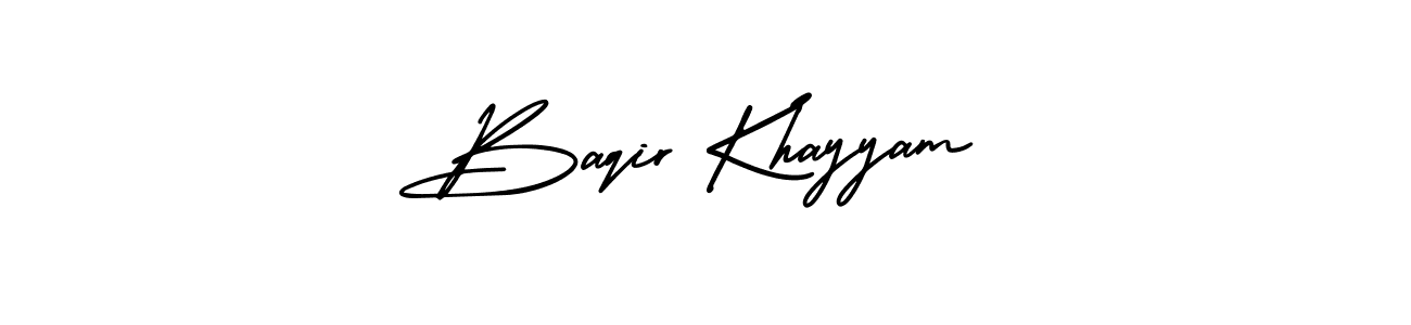 How to Draw Baqir Khayyam signature style? AmerikaSignatureDemo-Regular is a latest design signature styles for name Baqir Khayyam. Baqir Khayyam signature style 3 images and pictures png