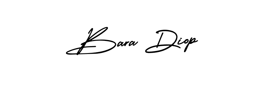 You should practise on your own different ways (AmerikaSignatureDemo-Regular) to write your name (Bara Diop) in signature. don't let someone else do it for you. Bara Diop signature style 3 images and pictures png