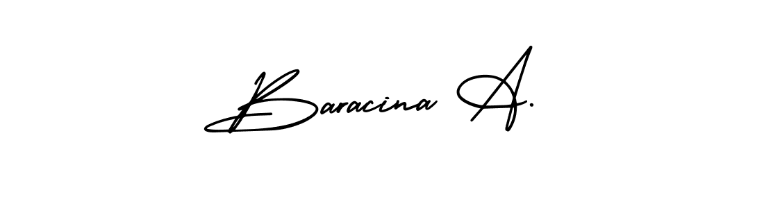 Create a beautiful signature design for name Baracina A.. With this signature (AmerikaSignatureDemo-Regular) fonts, you can make a handwritten signature for free. Baracina A. signature style 3 images and pictures png