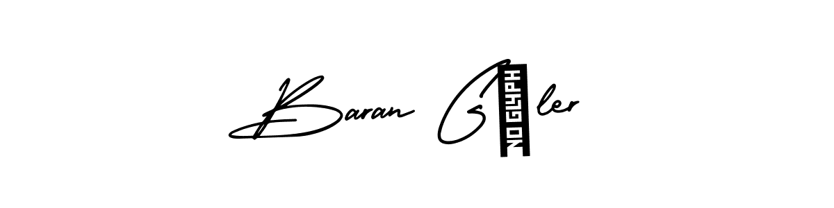 How to make Baran Güler name signature. Use AmerikaSignatureDemo-Regular style for creating short signs online. This is the latest handwritten sign. Baran Güler signature style 3 images and pictures png