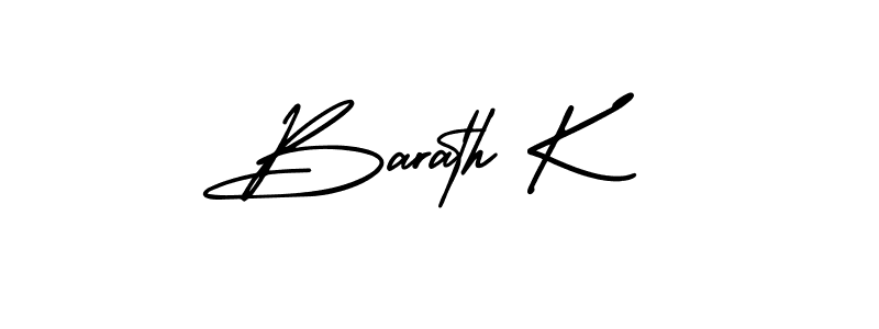 Barath K stylish signature style. Best Handwritten Sign (AmerikaSignatureDemo-Regular) for my name. Handwritten Signature Collection Ideas for my name Barath K. Barath K signature style 3 images and pictures png