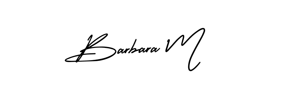 Create a beautiful signature design for name Barbara M. With this signature (AmerikaSignatureDemo-Regular) fonts, you can make a handwritten signature for free. Barbara M signature style 3 images and pictures png