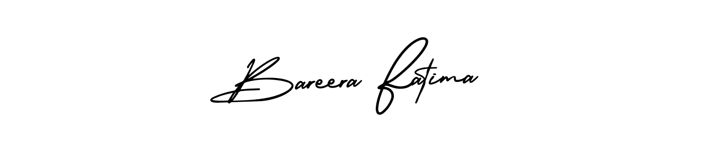 You should practise on your own different ways (AmerikaSignatureDemo-Regular) to write your name (Bareera Fatima) in signature. don't let someone else do it for you. Bareera Fatima signature style 3 images and pictures png