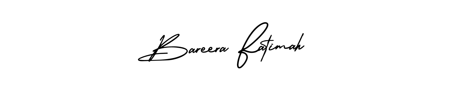 How to make Bareera Fatimah name signature. Use AmerikaSignatureDemo-Regular style for creating short signs online. This is the latest handwritten sign. Bareera Fatimah signature style 3 images and pictures png