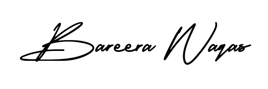 You should practise on your own different ways (AmerikaSignatureDemo-Regular) to write your name (Bareera Waqas) in signature. Don't let someone else do it for you. Bareera Waqas signature style 3 images and pictures png