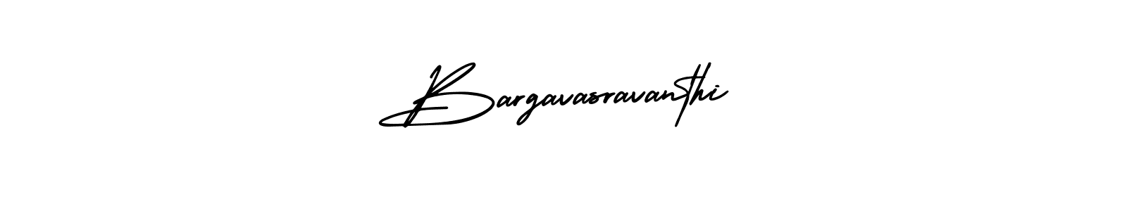 The best way (AmerikaSignatureDemo-Regular) to make a short signature is to pick only two or three words in your name. The name Bargavasravanthi include a total of six letters. For converting this name. Bargavasravanthi signature style 3 images and pictures png