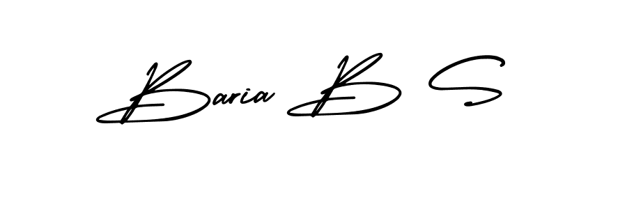How to make Baria B S name signature. Use AmerikaSignatureDemo-Regular style for creating short signs online. This is the latest handwritten sign. Baria B S signature style 3 images and pictures png