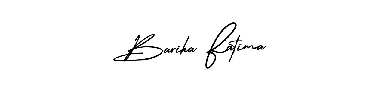 AmerikaSignatureDemo-Regular is a professional signature style that is perfect for those who want to add a touch of class to their signature. It is also a great choice for those who want to make their signature more unique. Get Bariha Fatima name to fancy signature for free. Bariha Fatima signature style 3 images and pictures png