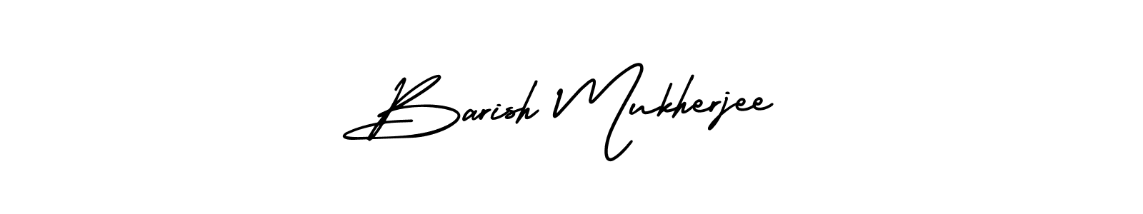 The best way (AmerikaSignatureDemo-Regular) to make a short signature is to pick only two or three words in your name. The name Barish Mukherjee include a total of six letters. For converting this name. Barish Mukherjee signature style 3 images and pictures png