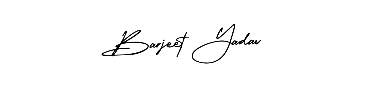 AmerikaSignatureDemo-Regular is a professional signature style that is perfect for those who want to add a touch of class to their signature. It is also a great choice for those who want to make their signature more unique. Get Barjeet Yadav name to fancy signature for free. Barjeet Yadav signature style 3 images and pictures png