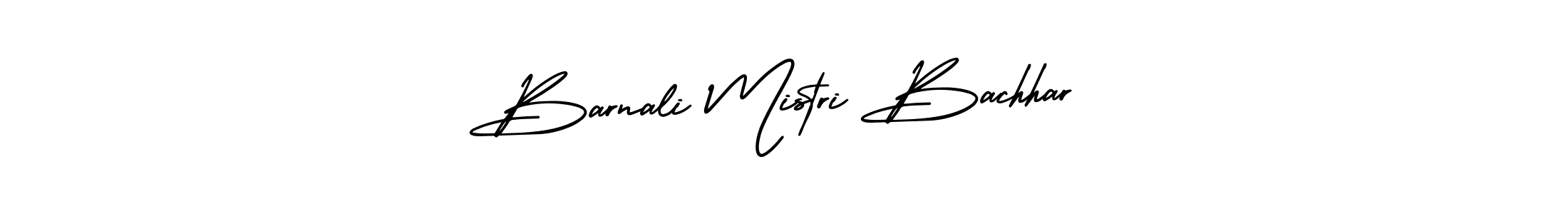 The best way (AmerikaSignatureDemo-Regular) to make a short signature is to pick only two or three words in your name. The name Barnali Mistri Bachhar include a total of six letters. For converting this name. Barnali Mistri Bachhar signature style 3 images and pictures png