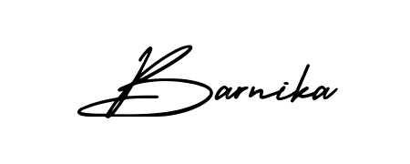 How to make Barnika name signature. Use AmerikaSignatureDemo-Regular style for creating short signs online. This is the latest handwritten sign. Barnika signature style 3 images and pictures png